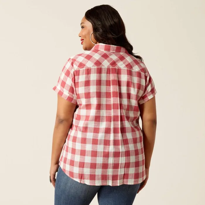 Billie Jean Shirt Cherry Gingham Women Ariat TShirts and Tops Billie Jean Shirt Cherry Gingham Women Ariat TShirts and Tops