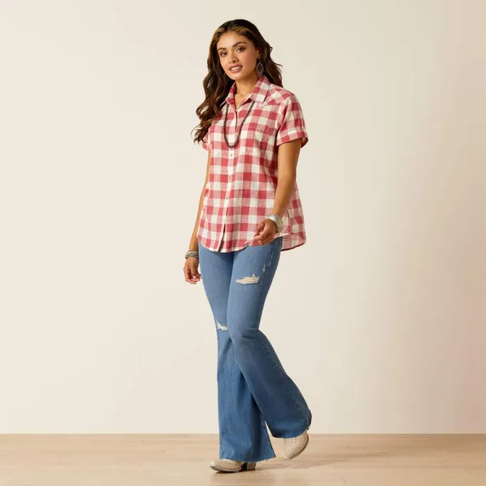 Billie Jean Shirt Cherry Gingham Women Ariat TShirts and Tops Billie Jean Shirt Cherry Gingham Women Ariat TShirts and Tops