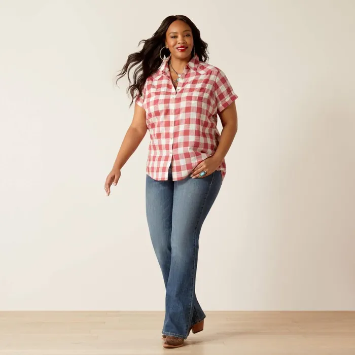 Billie Jean Shirt Cherry Gingham Women Ariat TShirts and Tops Billie Jean Shirt Cherry Gingham Women Ariat TShirts and Tops
