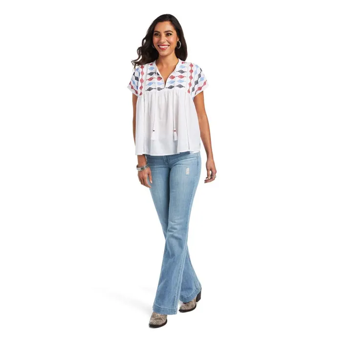Billie Tunic White Women Ariat TShirts and Tops Billie Tunic White Women Ariat TShirts and Tops