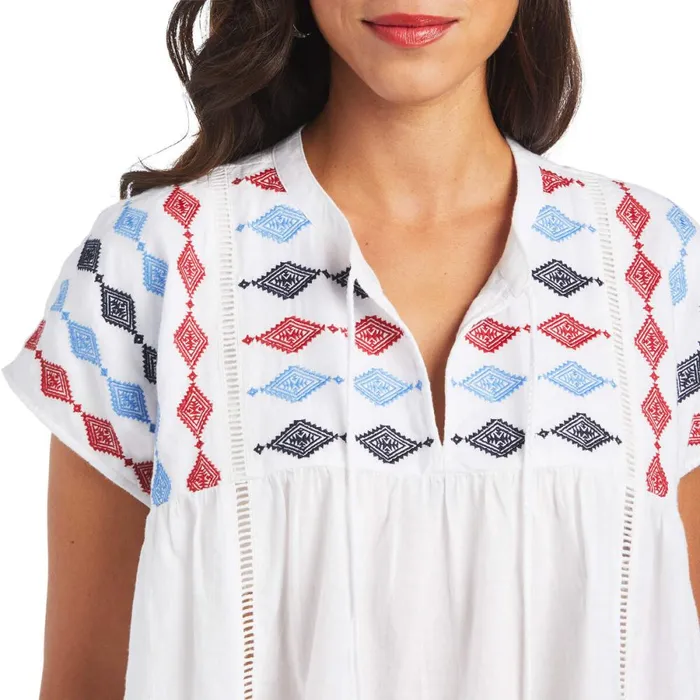 Billie Tunic White Women Ariat TShirts and Tops Billie Tunic White Women Ariat TShirts and Tops