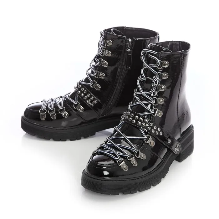 Black Boots Women Moda In Pelle M By Moda Briory Black Patent