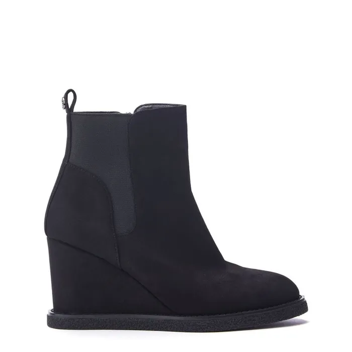 Black Boots Women Moda In Pelle Pieux Black Alcantara