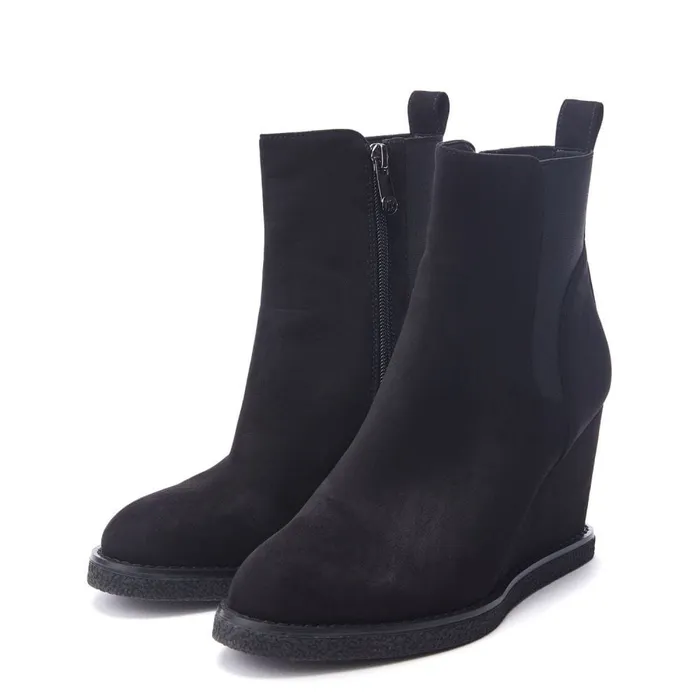 Black Boots Women Moda In Pelle Pieux Black Alcantara