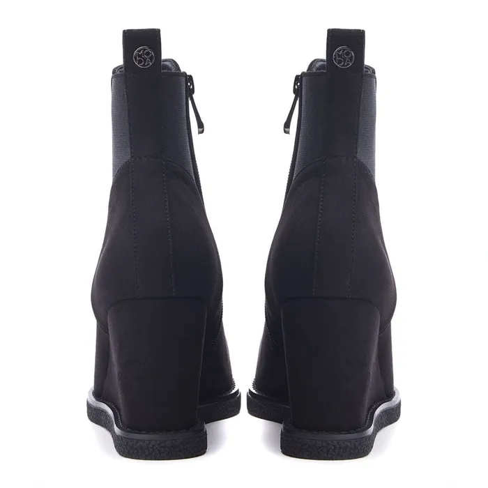 Black Boots Women Moda In Pelle Pieux Black Alcantara