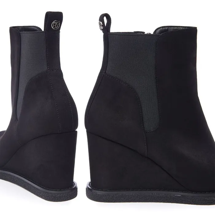 Black Boots Women Moda In Pelle Pieux Black Alcantara