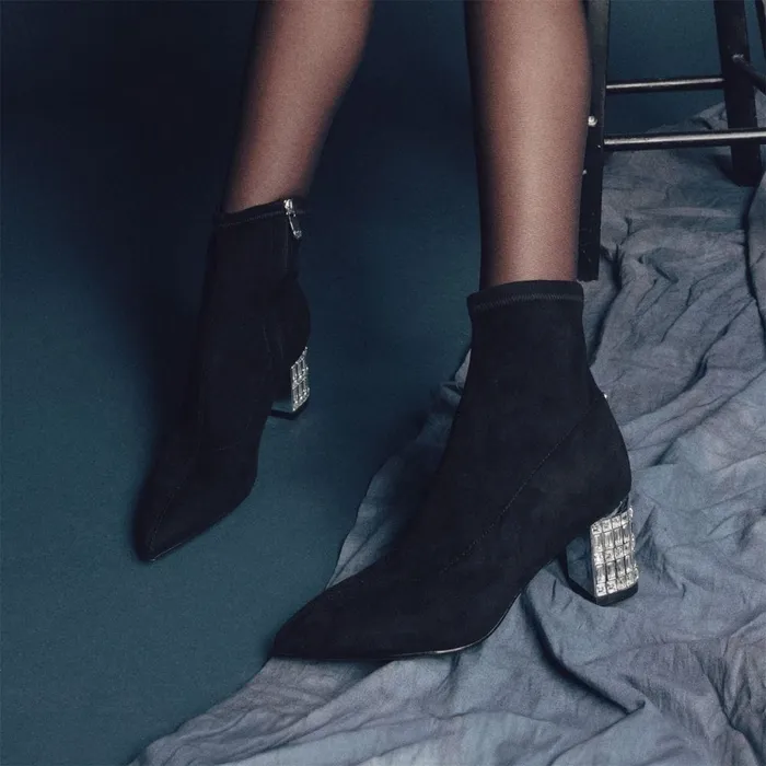 Black Boots Women Moda In Pelle Tianna Black Alcantara