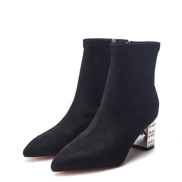 Black Boots Women Moda In Pelle Tianna Black Alcantara