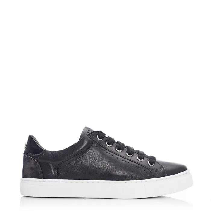 Black Trainers Women Moda In Pelle Anatoli Black Leather