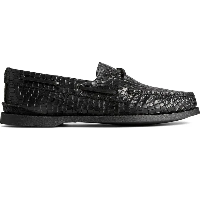 Boat Shoes Men Sperry Authentic Original Croc Embossed Boat Shoe Black