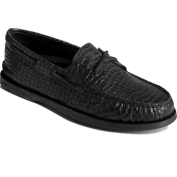 Boat Shoes Men Sperry Authentic Original Croc Embossed Boat Shoe Black Boat Shoes Men Sperry Authentic Original Croc Embossed Boat Shoe Black