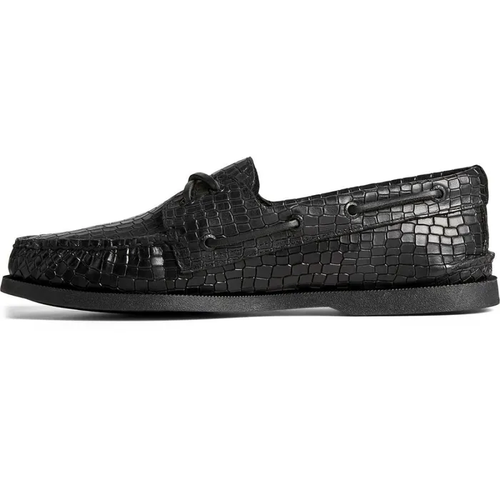 Boat Shoes Men Sperry Authentic Original Croc Embossed Boat Shoe Black Boat Shoes Men Sperry Authentic Original Croc Embossed Boat Shoe Black
