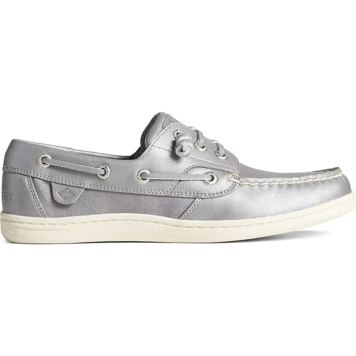Boat Shoes Women Sperry Songfish Pearlized Boat Shoe Silver
