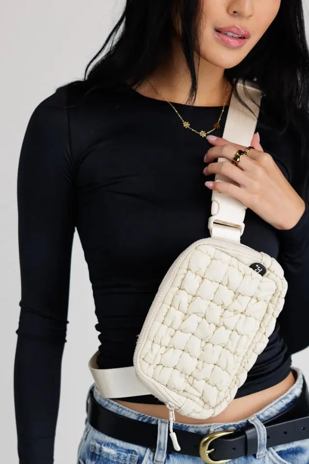 Bohme Bags Nylah Quilted Crossbody In Beige Beige 8211 Women