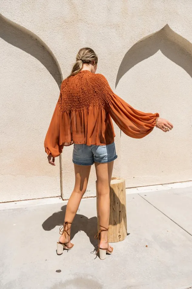 Bohme Blouses Anita Sheer Blouse In Brown 8211 FINAL SALE Brown 8211 Women Bohme Blouses Anita Sheer Blouse In Brown 8211 FINAL SALE Brown 8211 Women