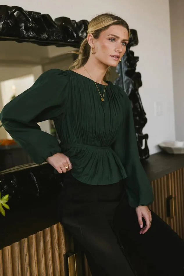 Bohme Blouses Charlee Pleated Blouse In Green Green 8211 Women Bohme Blouses Charlee Pleated Blouse In Green Green 8211 Women