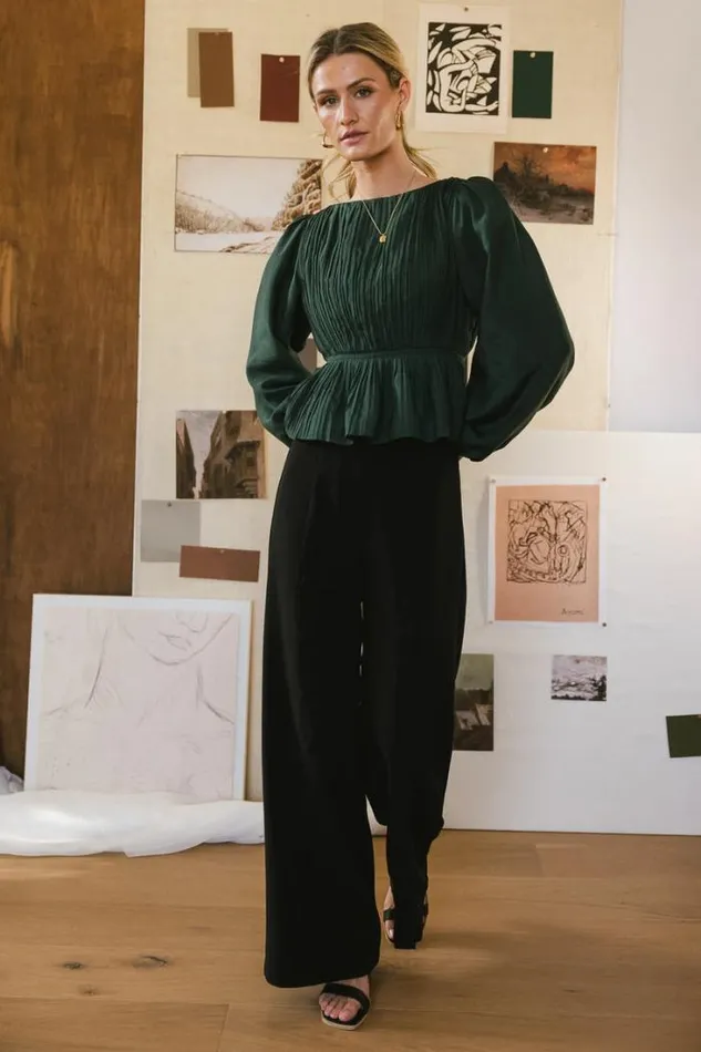 Bohme Blouses Charlee Pleated Blouse In Green Green 8211 Women Bohme Blouses Charlee Pleated Blouse In Green Green 8211 Women