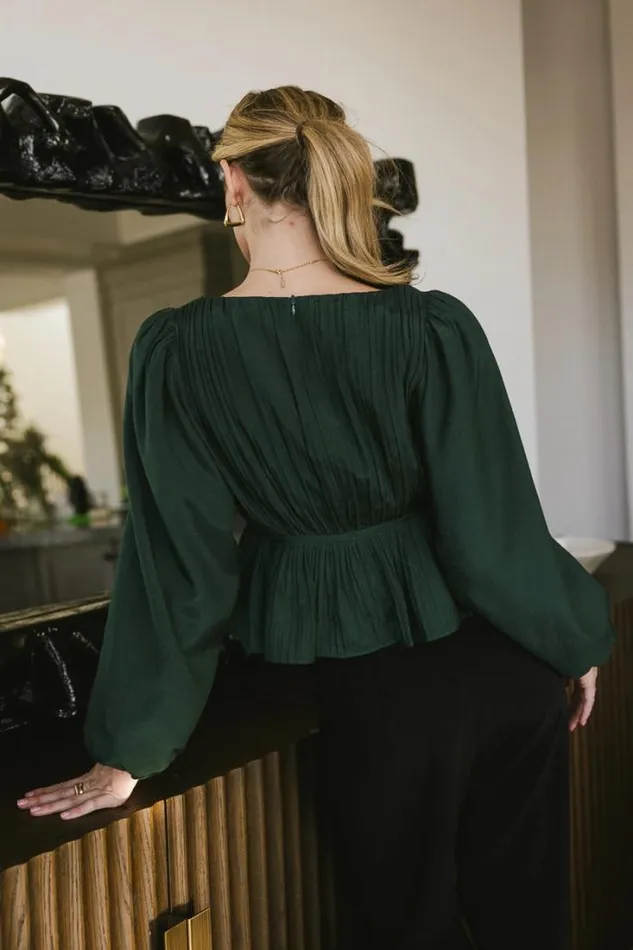Bohme Blouses Charlee Pleated Blouse In Green Green 8211 Women Bohme Blouses Charlee Pleated Blouse In Green Green 8211 Women