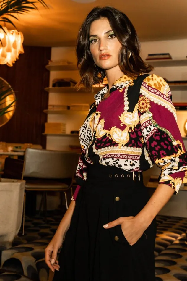 Bohme Blouses Tammy Button Up Blouse 8211 FINAL SALE Black 8211 Women