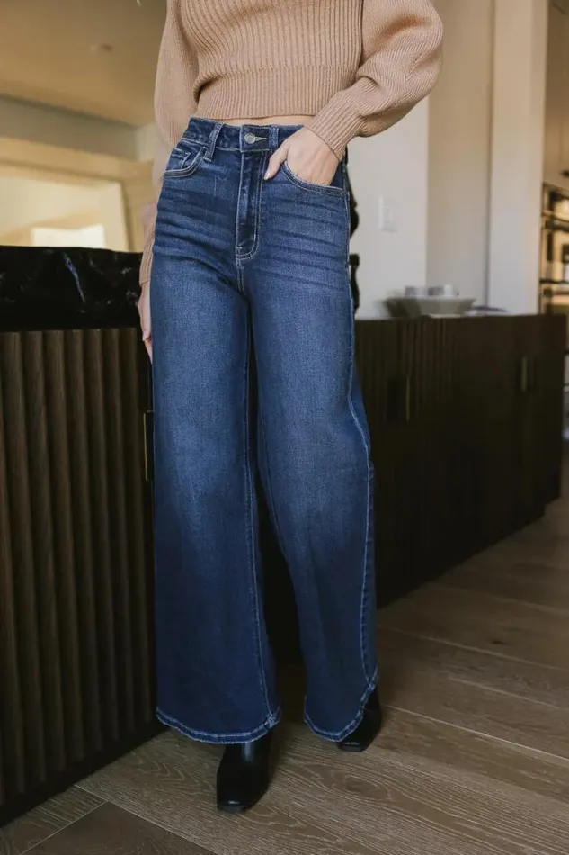 Bohme Denim Amy Wide Leg Jeans 8211 FINAL SALE Dark Wash 8211 Women