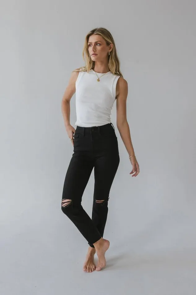 Bohme Denim Britta Distressed Jeans 8211 FINAL SALE Black 8211 Women