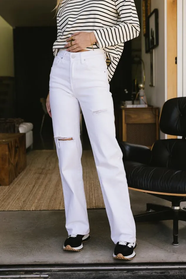 Bohme Denim Renata Straight Leg Jeans White 8211 Women