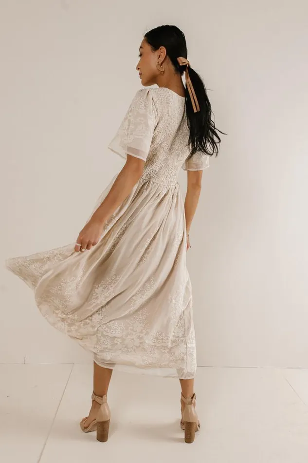 Bohme Dresses Alora Embroidered Dress In Champagne Champagne 8211 Women Bohme Dresses Alora Embroidered Dress In Champagne Champagne 8211 Women