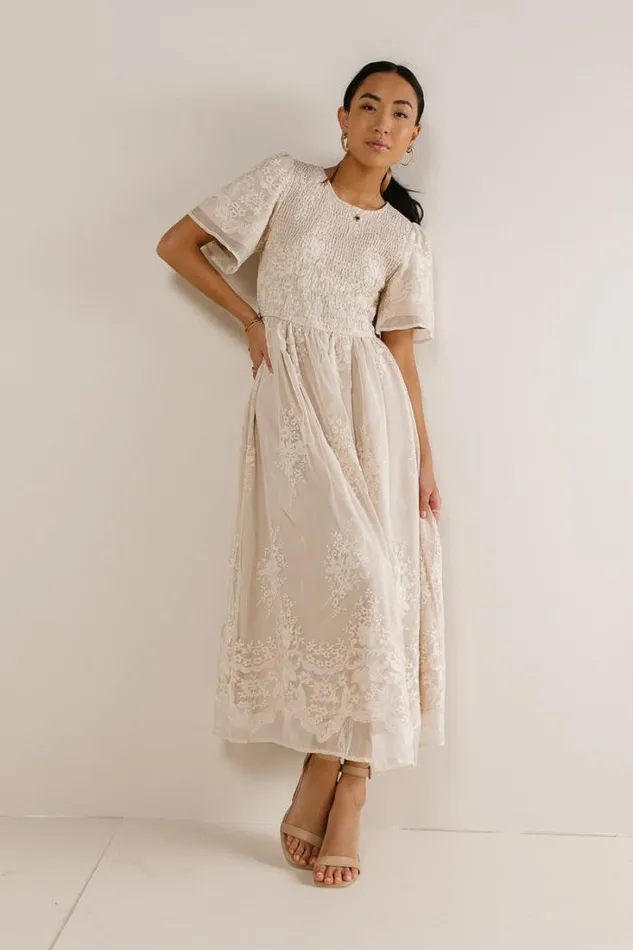 Bohme Dresses Alora Embroidered Dress In Champagne Champagne 8211 Women Bohme Dresses Alora Embroidered Dress In Champagne Champagne 8211 Women