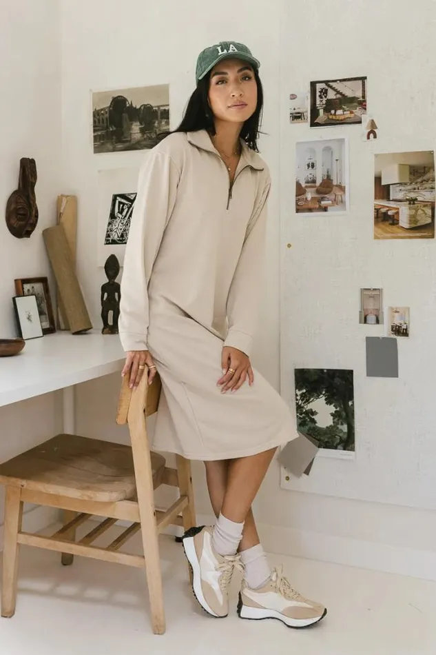 Bohme Dresses Ayden Quarter Zip Dress In Natural 8211 FINAL SALE Natural 8211 Women