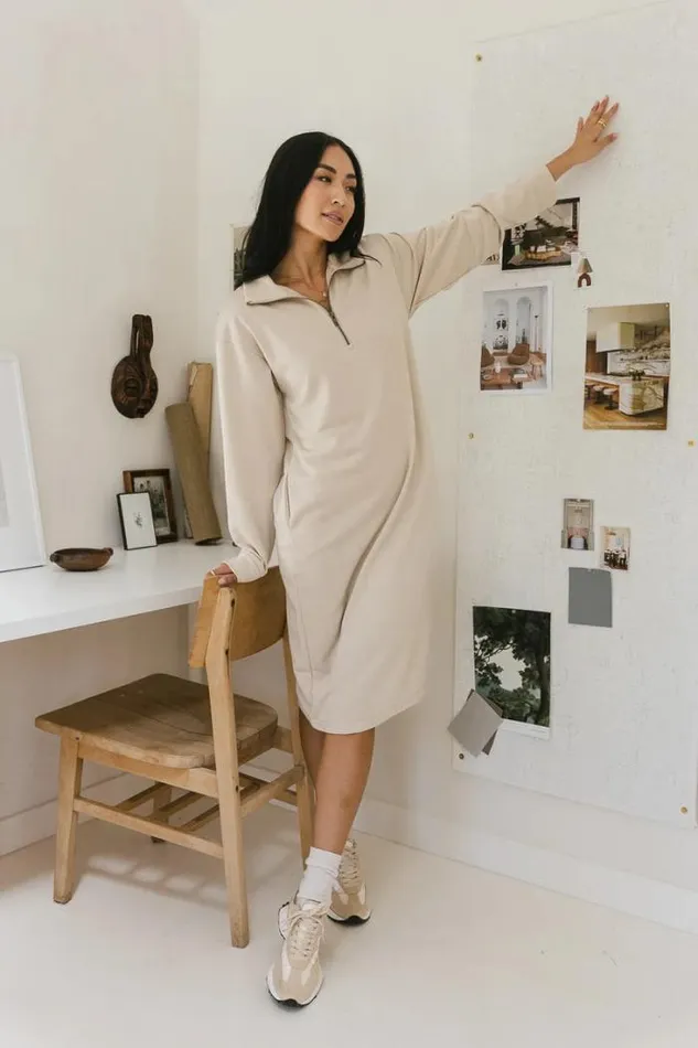 Bohme Dresses Ayden Quarter Zip Dress In Natural 8211 FINAL SALE Natural 8211 Women Bohme Dresses Ayden Quarter Zip Dress In Natural 8211 FINAL SALE Natural 8211 Women