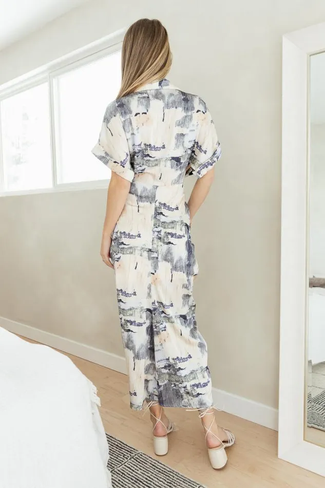 Bohme Dresses Bella Printed Satin Dress Grey 8211 Women Bohme Dresses Bella Printed Satin Dress Grey 8211 Women