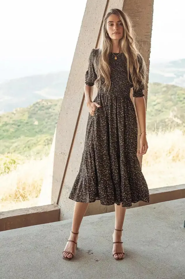 Bohme Dresses Billie Floral Dress 8211 FINAL SALE Black 8211 Women