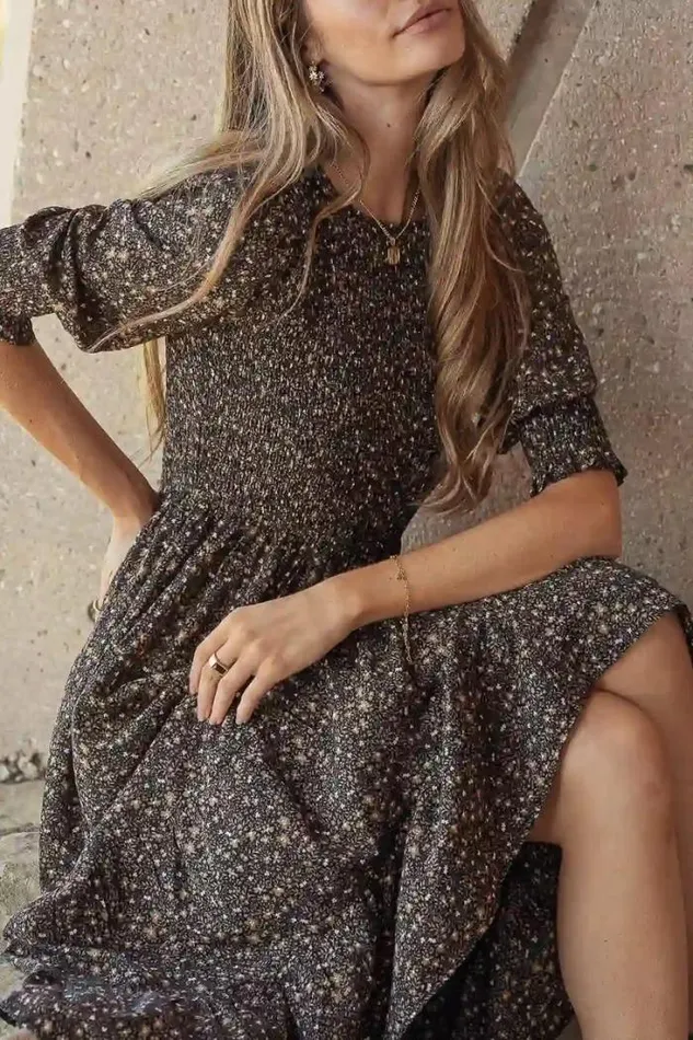 Bohme Dresses Billie Floral Dress 8211 FINAL SALE Black 8211 Women Bohme Dresses Billie Floral Dress 8211 FINAL SALE Black 8211 Women