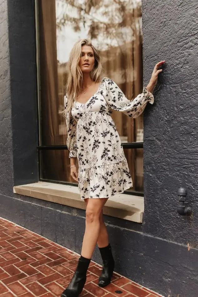 Bohme Dresses Carson Floral Mini Dress 8211 FINAL SALE Ivory 8211 Women