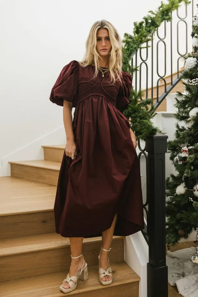 Bohme Dresses Claire Maxi Dress In Burgundy Burgundy 8211 Women