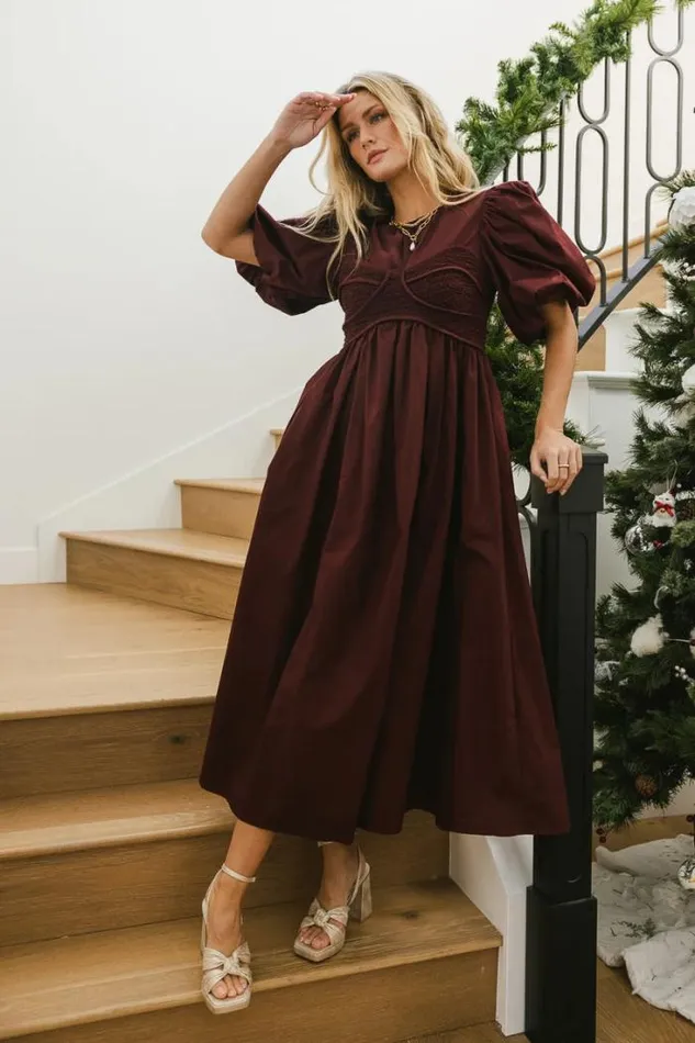 Bohme Dresses Claire Maxi Dress In Burgundy Burgundy 8211 Women Bohme Dresses Claire Maxi Dress In Burgundy Burgundy 8211 Women