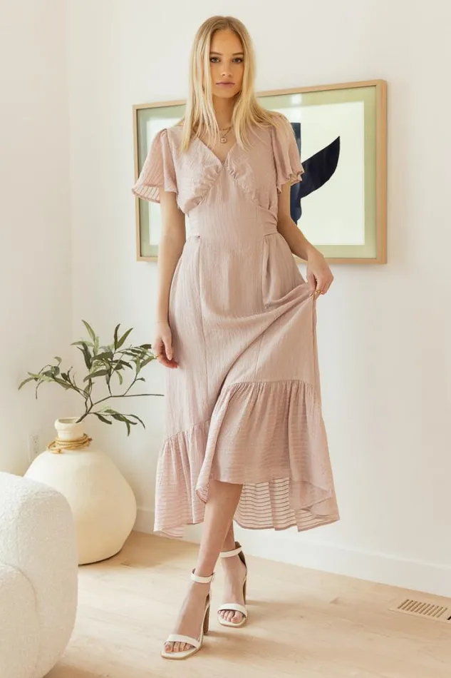 Bohme Dresses Collins Textured Midi Dress In Pink Pink 8211 Women Bohme Dresses Collins Textured Midi Dress In Pink Pink 8211 Women