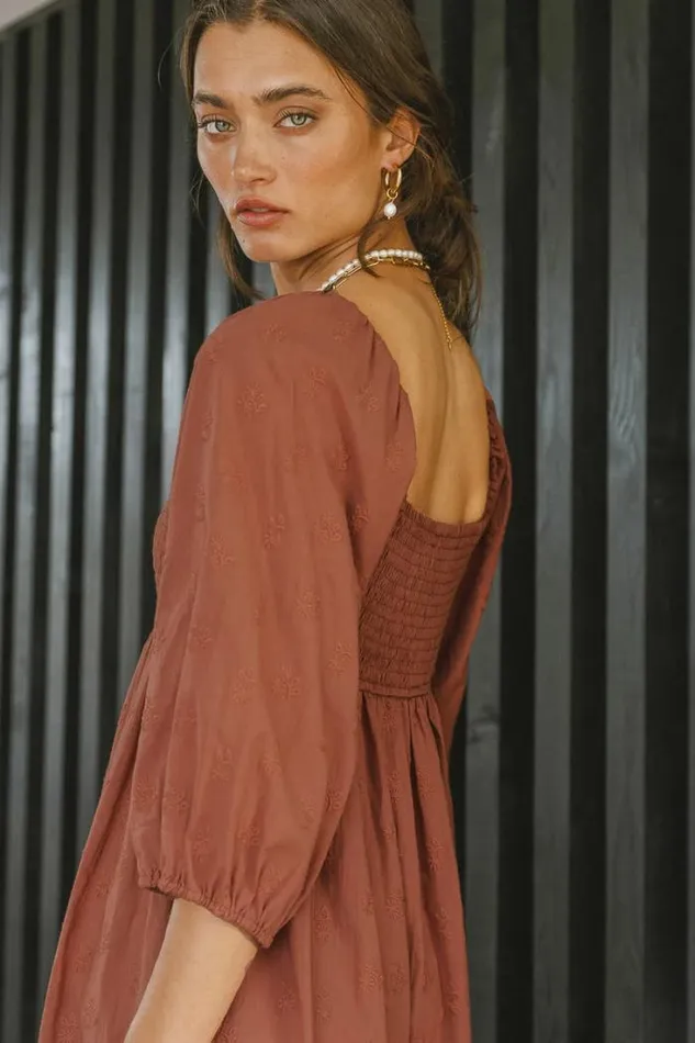 Bohme Dresses Danica Embroidered Dress 8211 FINAL SALE Rust 8211 Women Bohme Dresses Danica Embroidered Dress 8211 FINAL SALE Rust 8211 Women