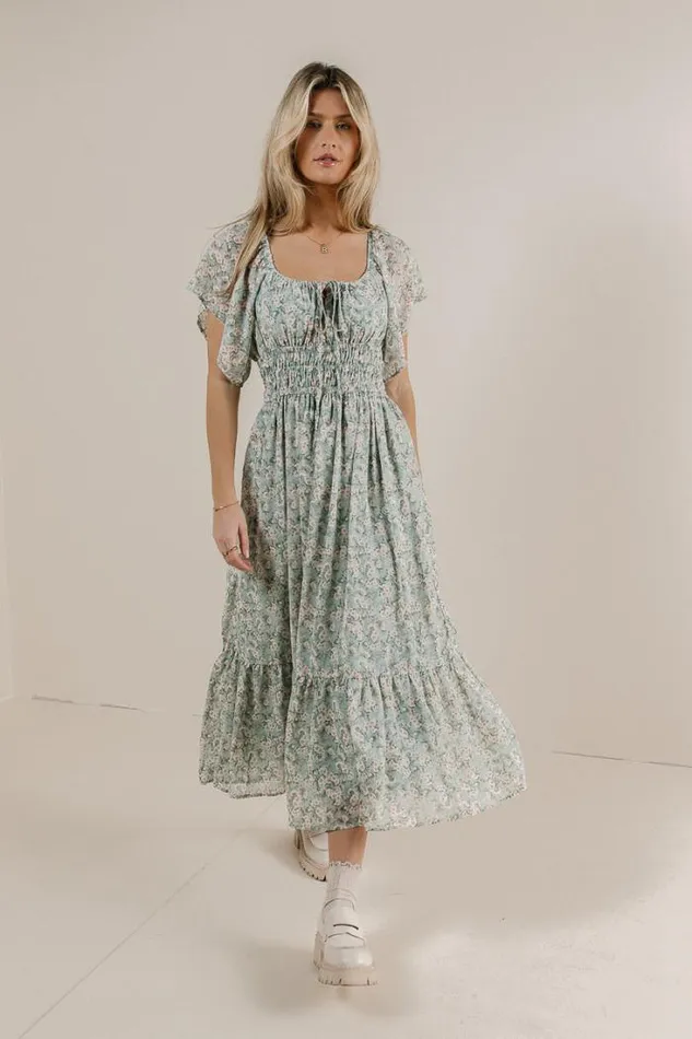 Bohme Dresses Dasia Floral Dress Sage 8211 Women