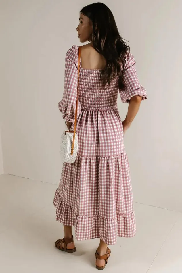 Bohme Dresses Elliot Gingham Dress In Rose Rose 8211 Women