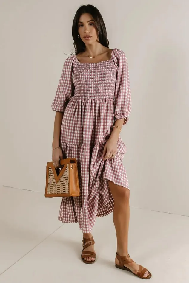Bohme Dresses Elliot Gingham Dress In Rose Rose 8211 Women Bohme Dresses Elliot Gingham Dress In Rose Rose 8211 Women
