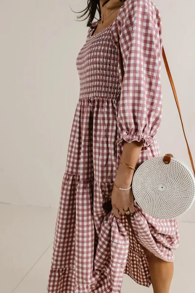 Bohme Dresses Elliot Gingham Dress In Rose Rose 8211 Women Bohme Dresses Elliot Gingham Dress In Rose Rose 8211 Women