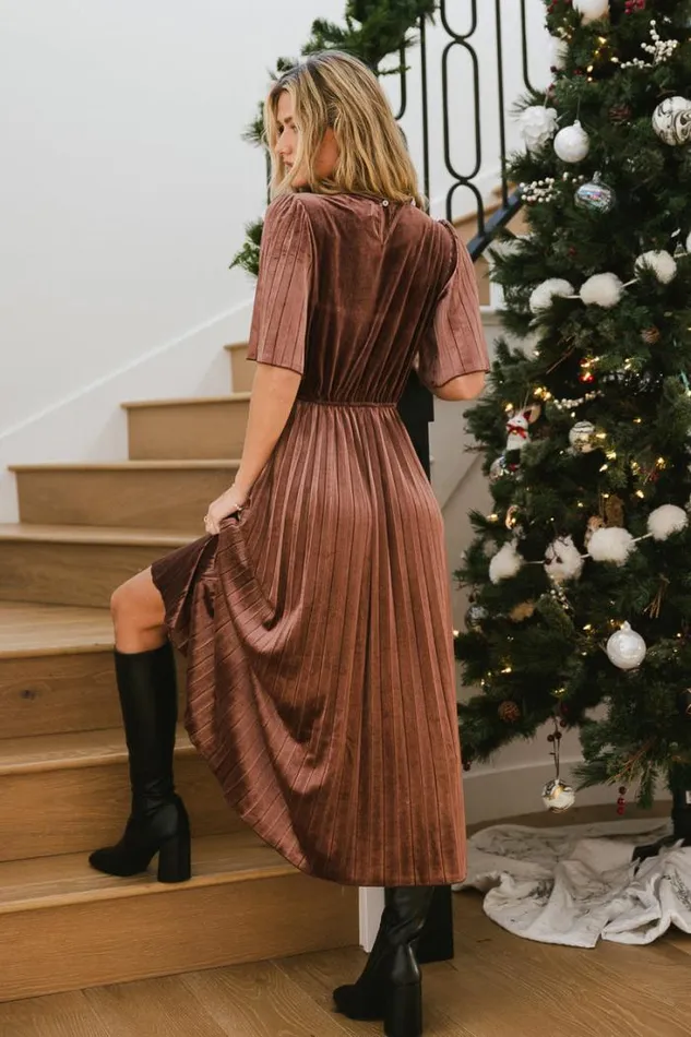 Bohme Dresses Evie Velvet Midi Dress In Mauve Mauve 8211 Women Bohme Dresses Evie Velvet Midi Dress In Mauve Mauve 8211 Women