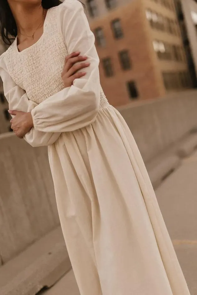 Bohme Dresses Eyelet Lace Smocked Dress In Cream 8211 FINAL SALE Cream 8211 Women