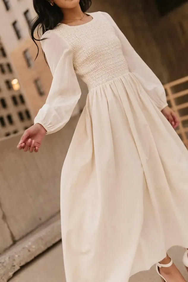 Bohme Dresses Eyelet Lace Smocked Dress In Cream 8211 FINAL SALE Cream 8211 Women Bohme Dresses Eyelet Lace Smocked Dress In Cream 8211 FINAL SALE Cream 8211 Women
