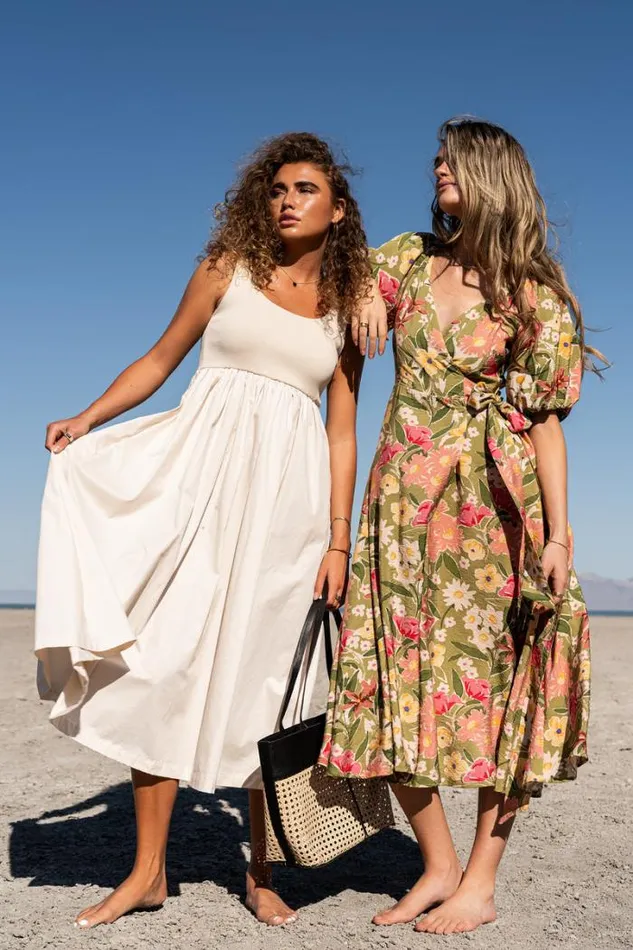 Bohme Dresses Fawn Midi Dress Natural 8211 Women