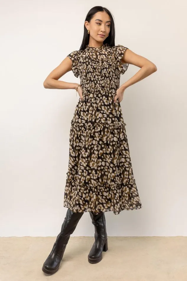 Bohme Dresses Holden Printed Midi Dress 8211 FINAL SALE Black 8211 Women Bohme Dresses Holden Printed Midi Dress 8211 FINAL SALE Black 8211 Women