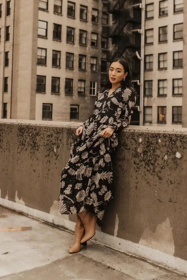 Bohme Dresses Jayla Floral Chiffon Dress In Black Black 8211 Women Bohme Dresses Jayla Floral Chiffon Dress In Black Black 8211 Women