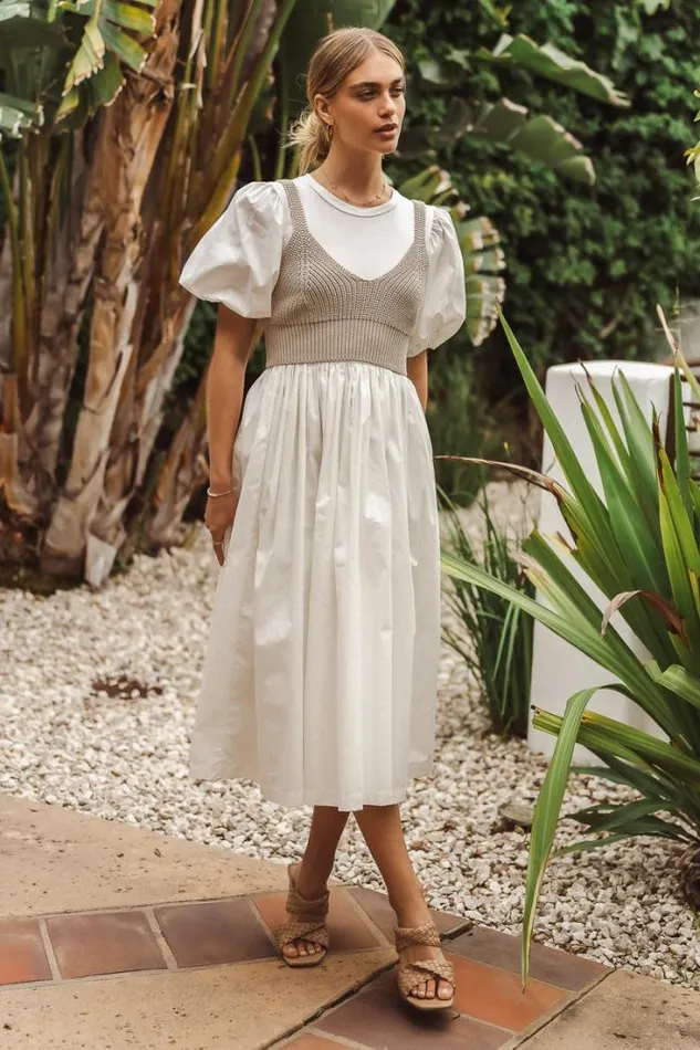 Bohme Dresses Kathleen Midi Dress White 8211 Women Bohme Dresses Kathleen Midi Dress White 8211 Women