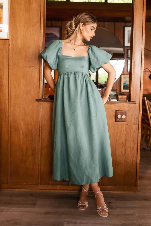 Bohme Dresses Kylie Midi Dress In Sage Sage 8211 Women